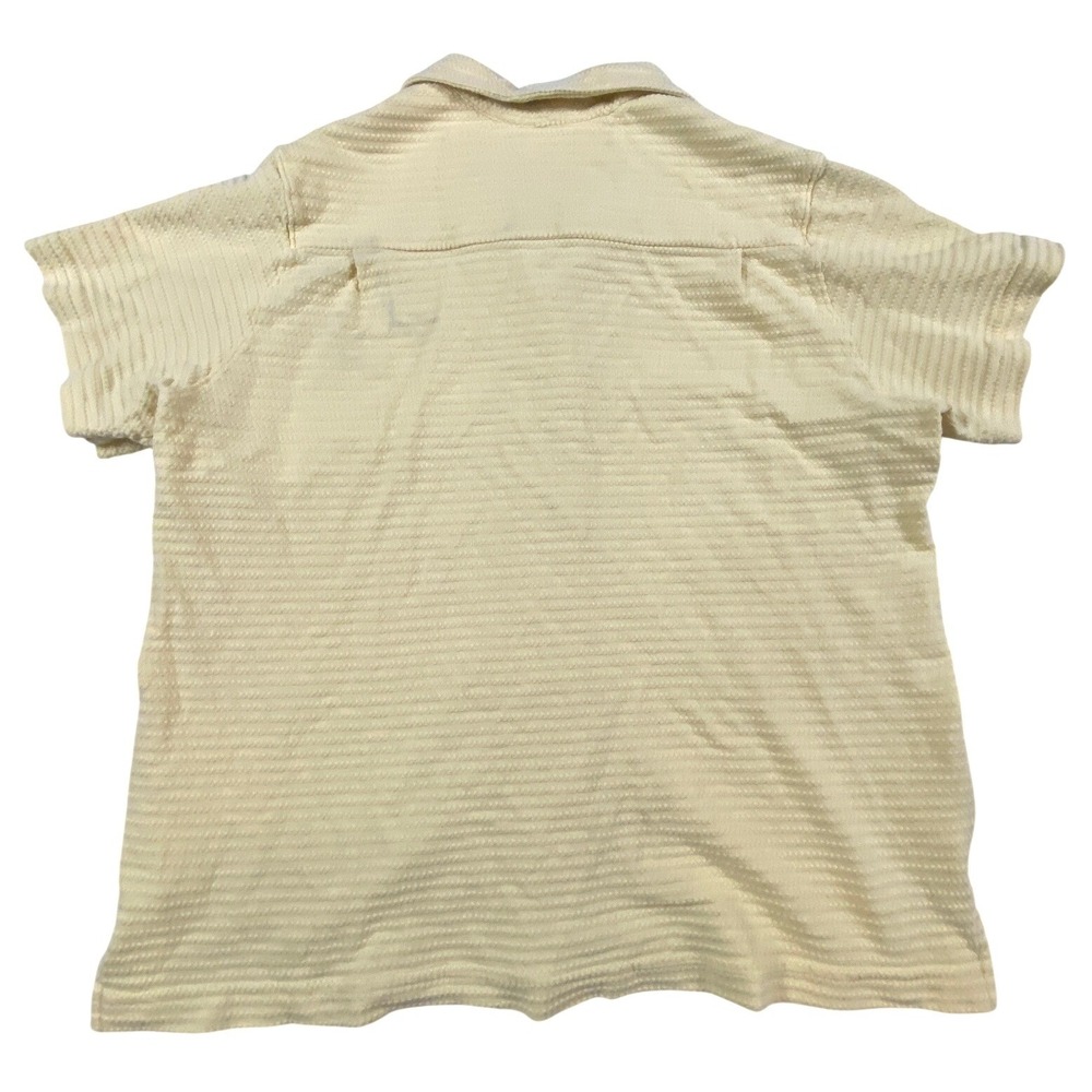 Big Bud Press Pantry Button Up Shirt Yellow Textured Short Sleeve XXS - Picture 3 of 9
